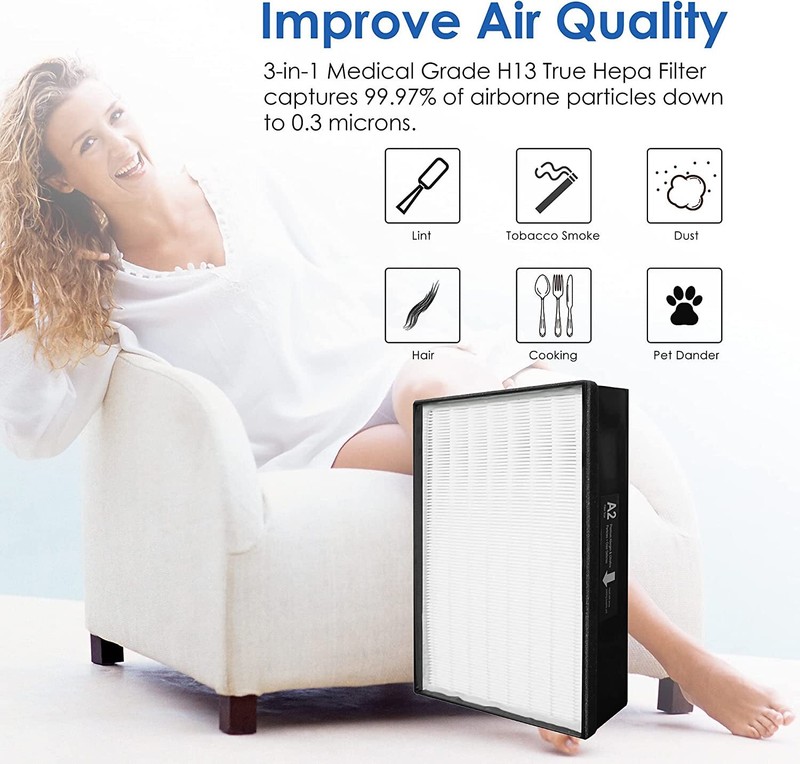 FITS Type A2 H13 Grade True HEPA Replacement Filter TYPE A FITS AirMax NUWAVE gallery