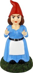 NEW – Gnometastic – Middle Finger Gnome – Lady Double Bird Statue, 8.45in Garden