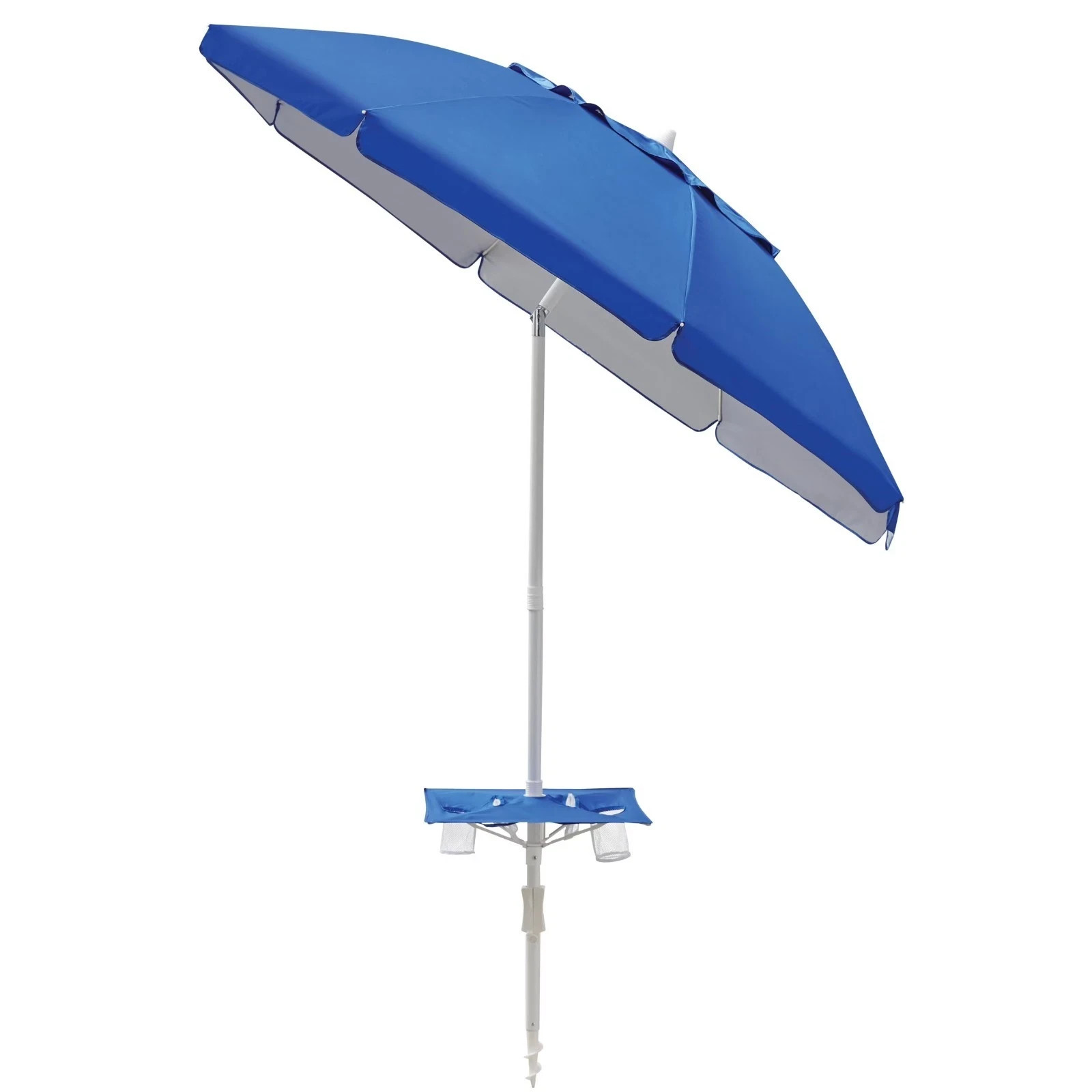 Mainstays 7 ft Round Blue Beach Umbrella, UV Protection UPF 50+ gallery