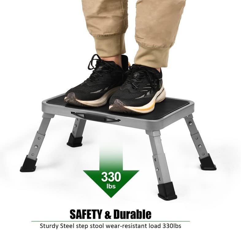 Compact Portable Step Stool - Non-Slip, Adjustable 1-Step Ladder for All Rooms gallery