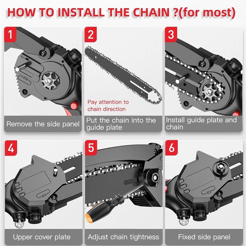Durable 6-Inch Chainsaw Chain Set: 4-Pack with Guide Bar for Quick Installation gallery
