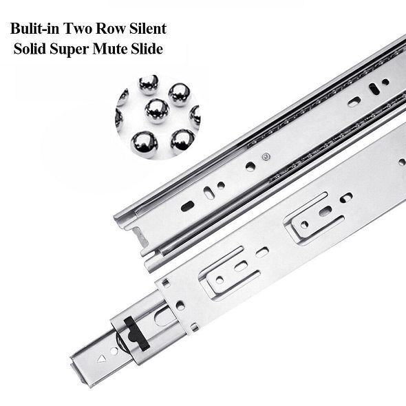 Soft-Close Drawer Slides Ball Bearing Full Extension 12"-24" 100lb Weight Limit gallery