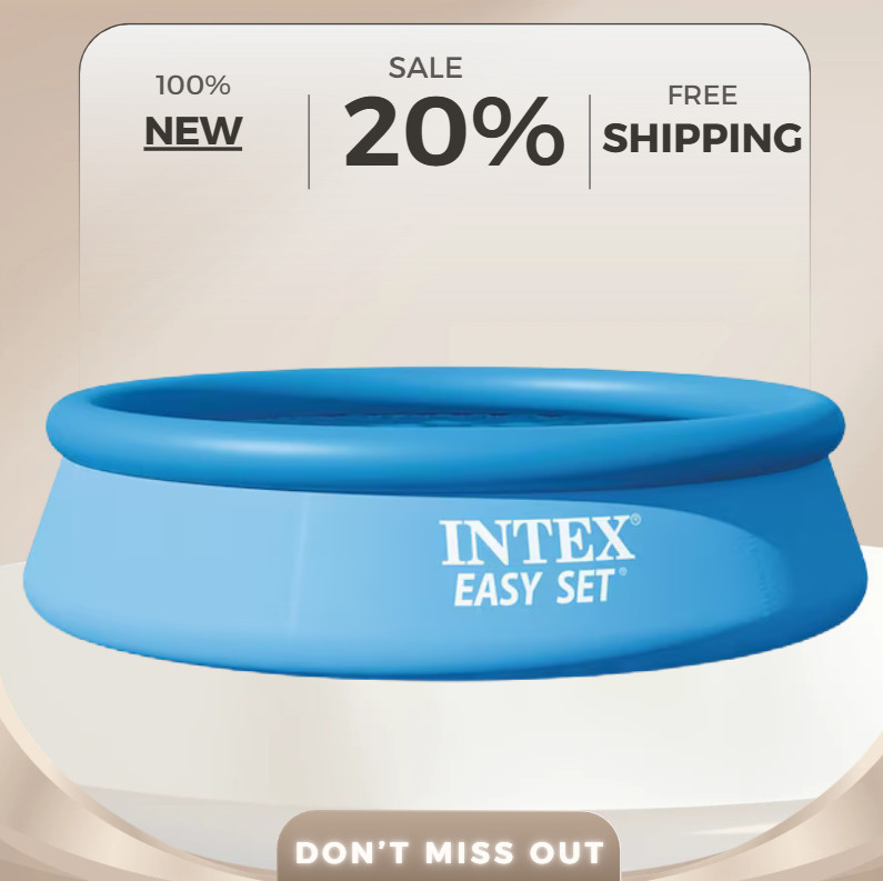 Intex 10ft x 30in Easy Set Pool Inflatable Top Ring Above Ground Swimming Pool