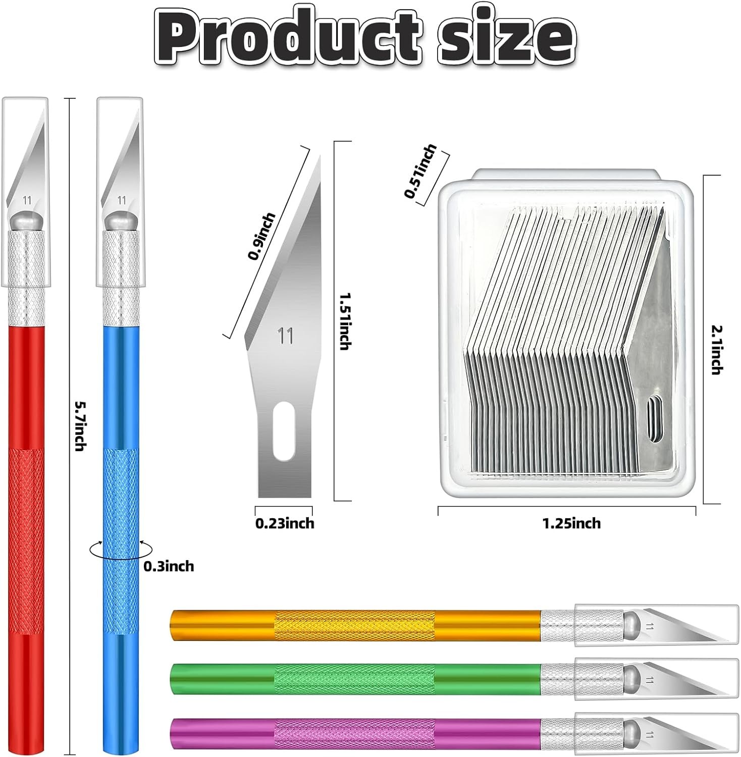 55 Pack Exacto Knife, Hobby Knife Set with 5 Craft Knives and 50 Precision gallery