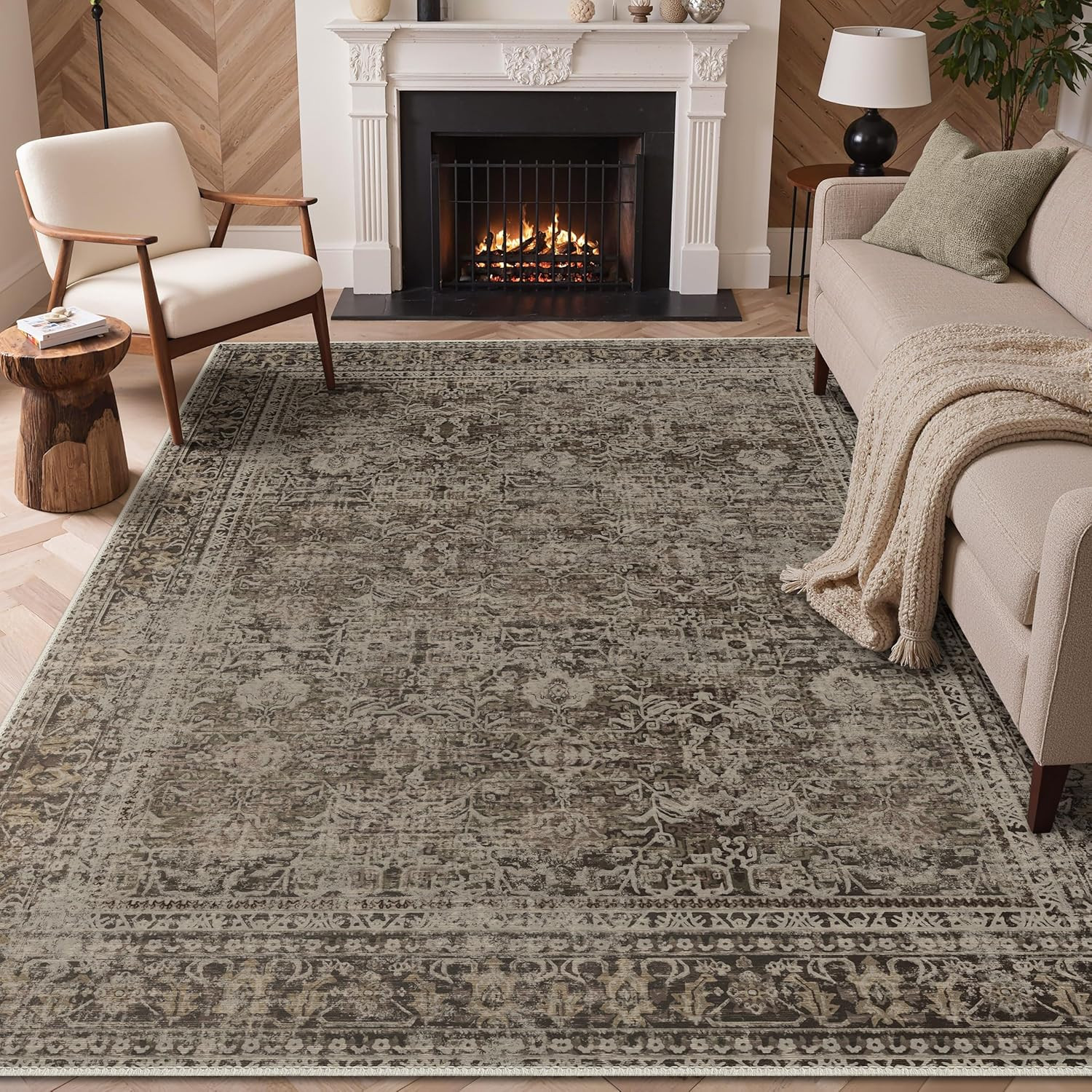 5X7 Area Rug Machine Washable Boho Rug for Living Room,Ultra-Thin Low Pile Carpe gallery