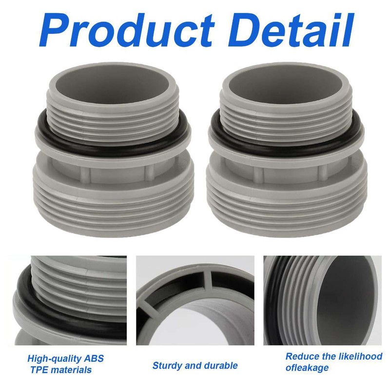 2X Adapter Conversion Kit For Intex Pools Connect 40MM Hose to 11/2 Inch Outlet gallery