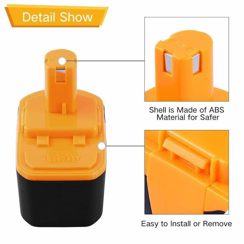 2Pack Replace for Ryobi 18V PLUS 3.6Ah 18 Volt Battery P100 13022 ABP1801 gallery