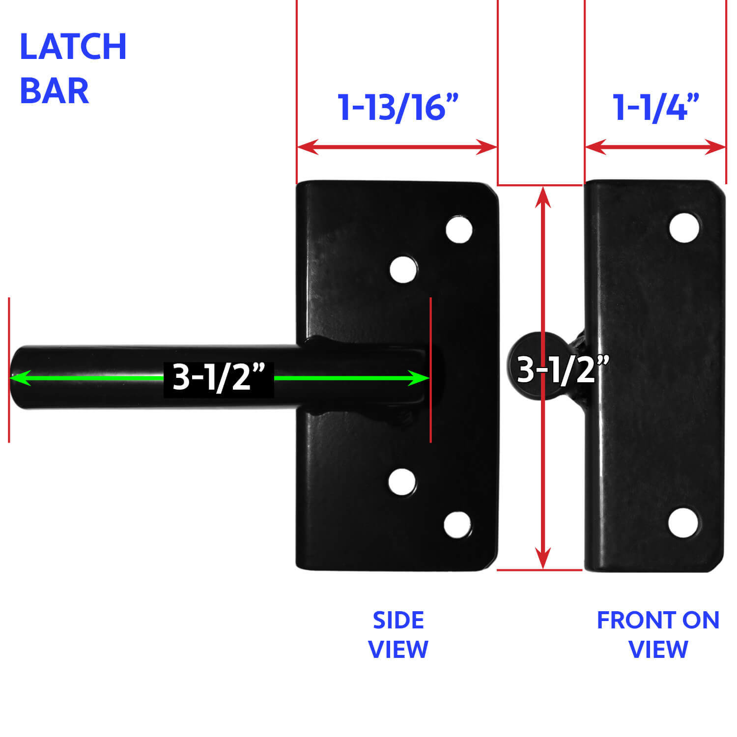 Stainless Steel Gate Latch BLACK for Vinyl, Wood, PVC Fencing gallery