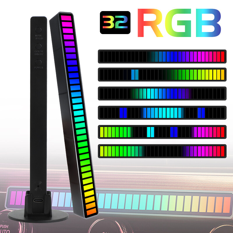 Sound Music Light Voice Activated Pickup Rhythm RGB LED Strip Tube Car Bar Lamp gallery