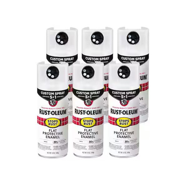 6 Rust-Oleum Stops Rust Flat White Protective Enamel 5 in1 Spray Paint, 12oz gallery