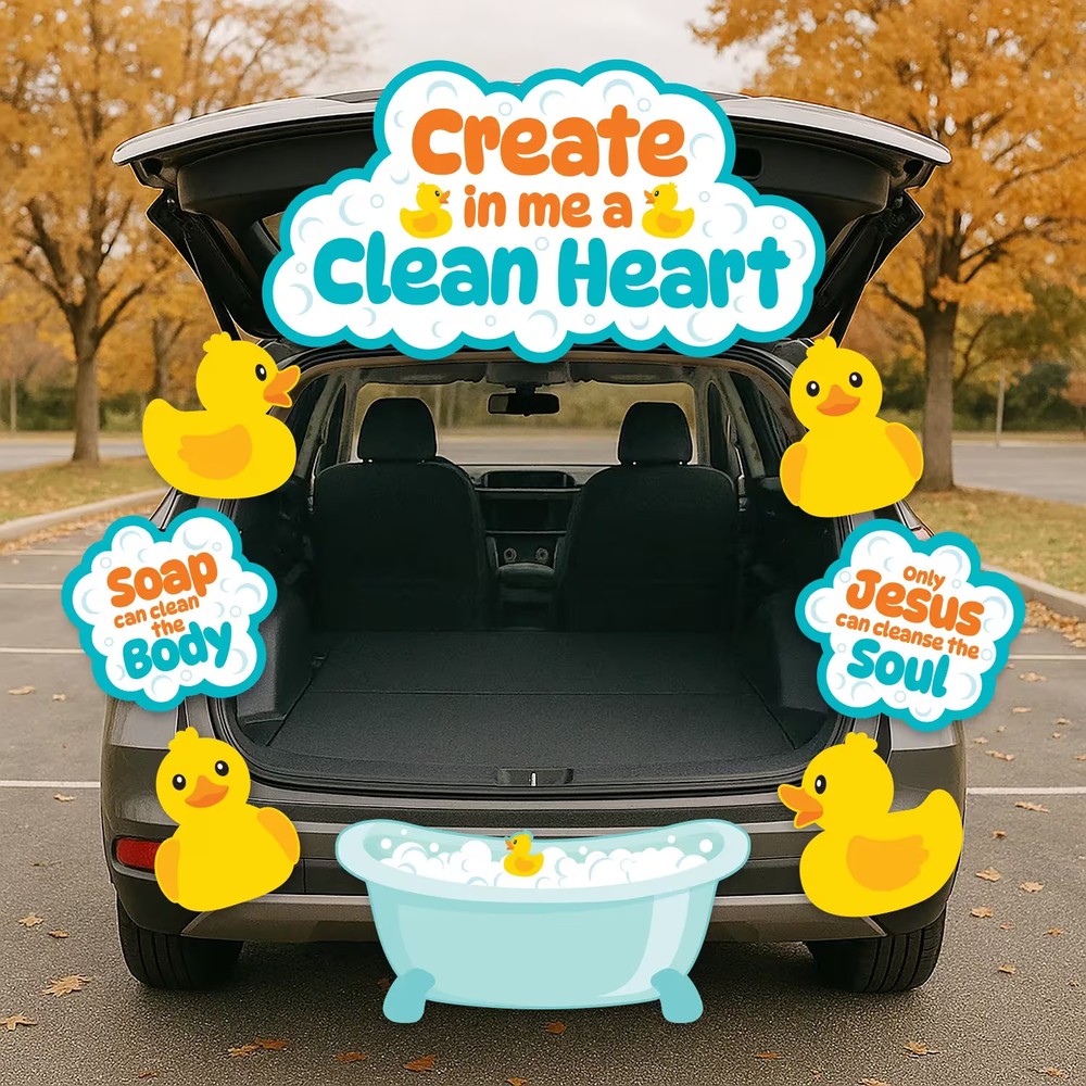 Value Religious Create in me a Clean Heart Trunk-or-Treat Cardstock Decorating K