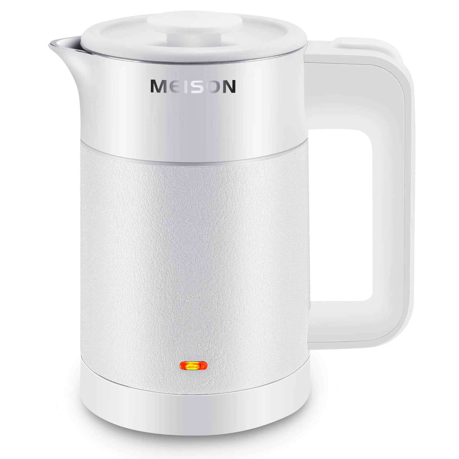 0,6L Small Electric Kettle Stainless Steel Travel Mini Double Wall White gallery