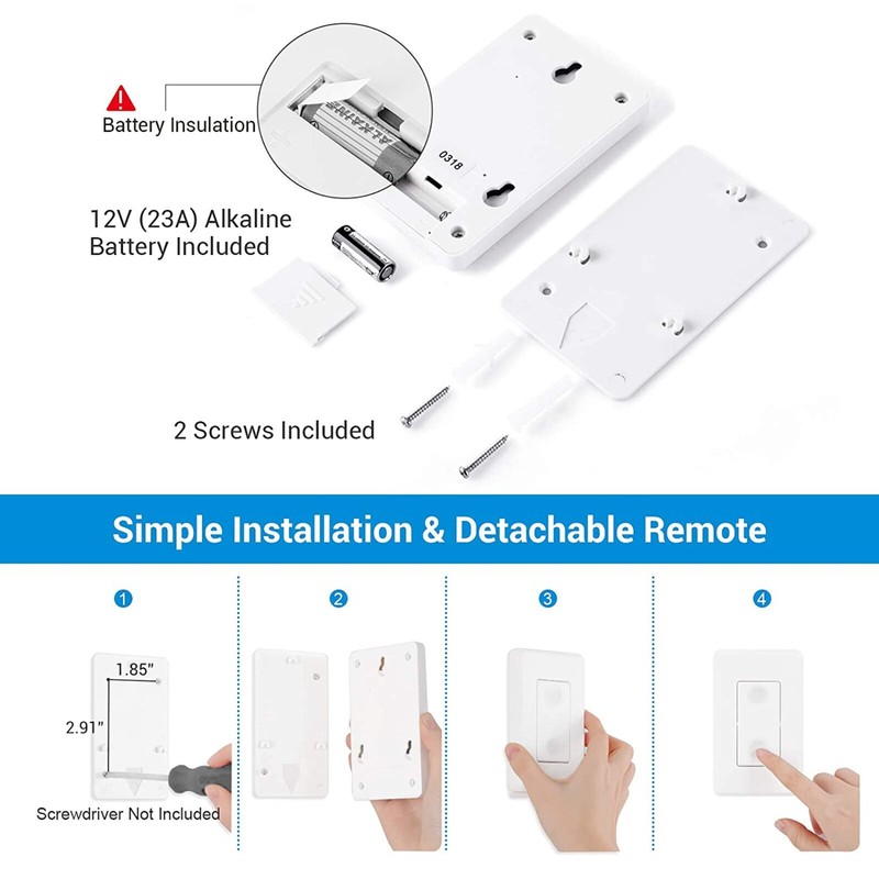 DEWENWILS Wireless Remote Wall Switch and Outlet, No Wiring Plug in On Off Power gallery