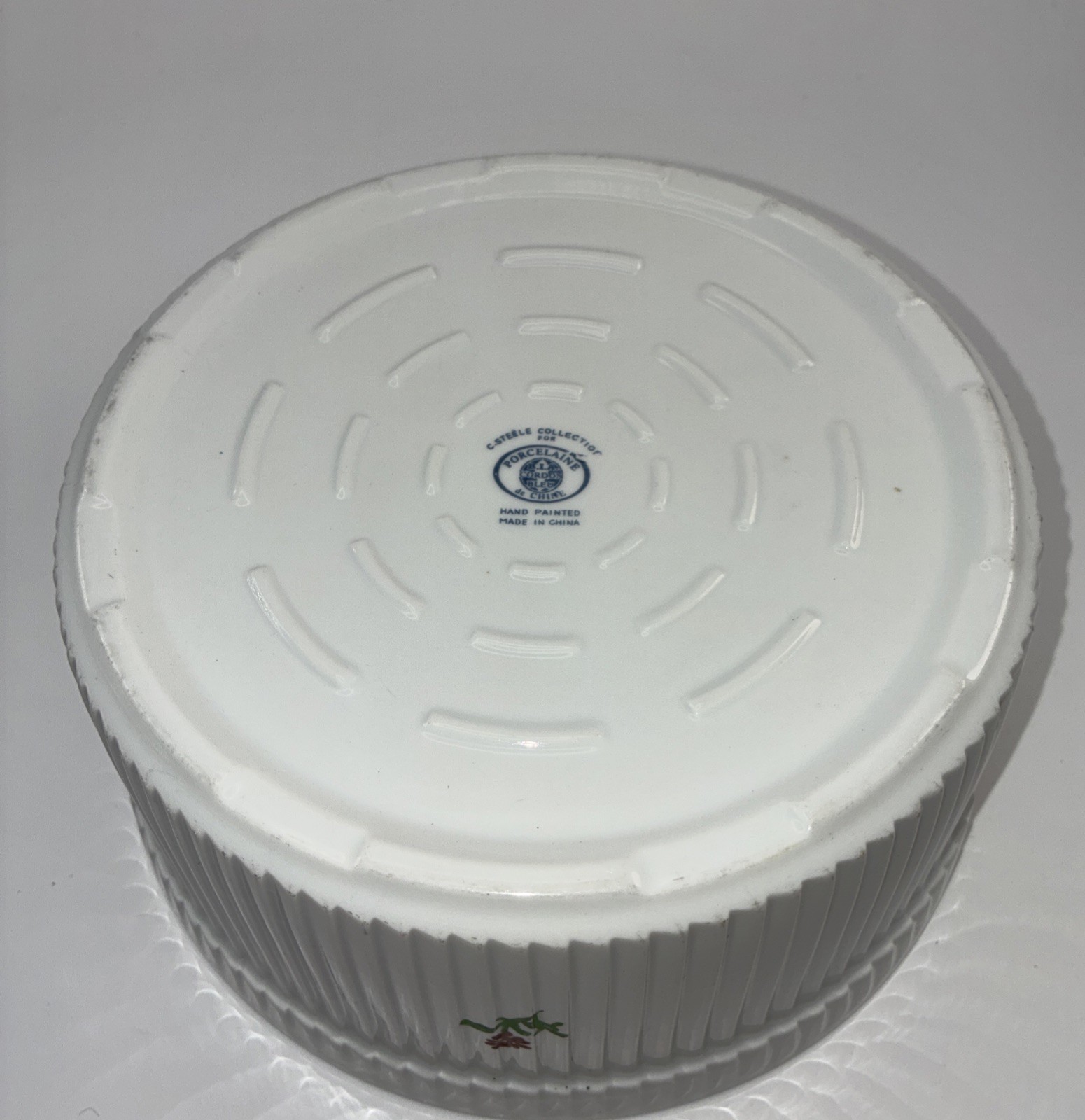 C. Steele Collection For Porcelaine De Chine Hand Painted Rose Dot Bowl 8” gallery