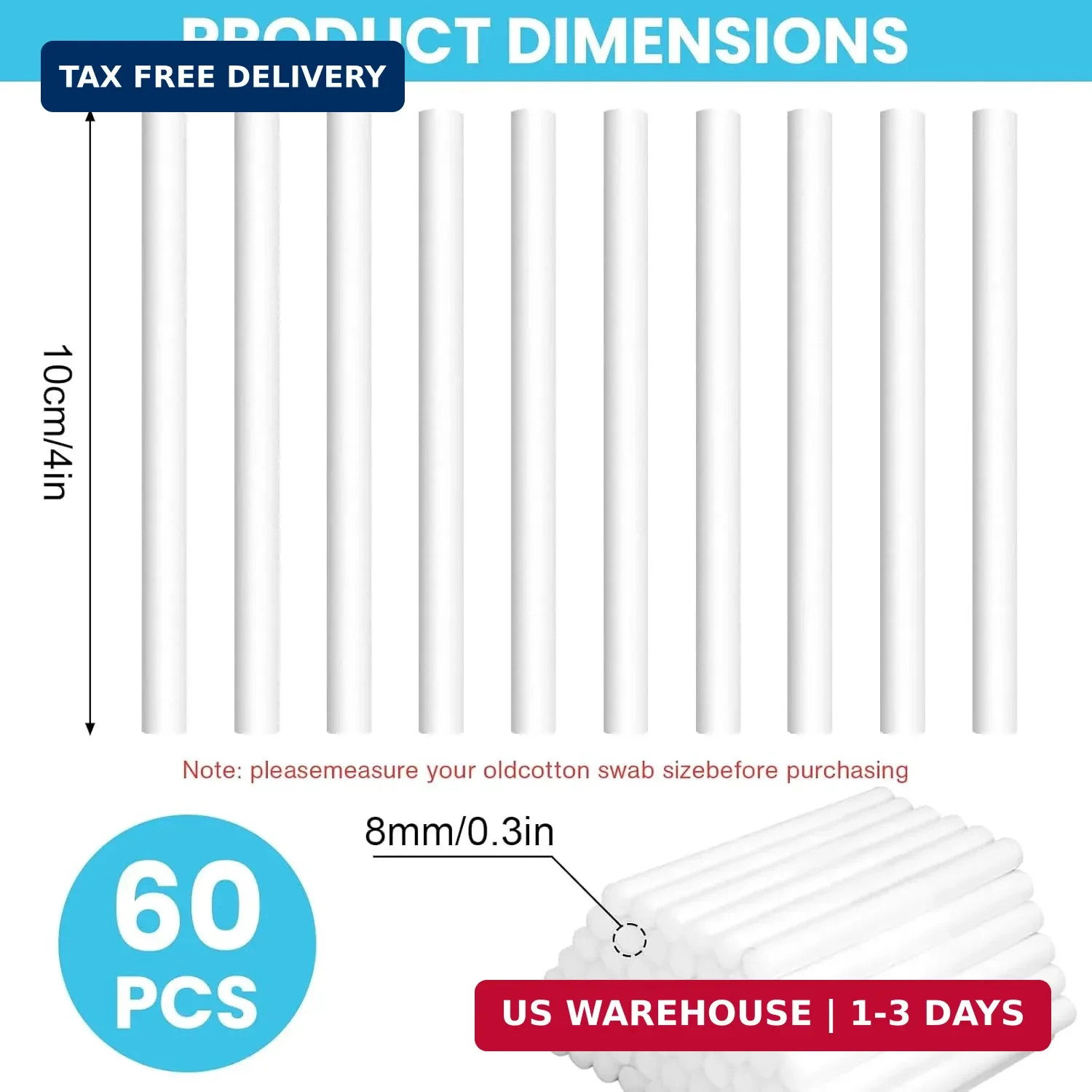 60PCS Humidifier Stick Filter Refill 4 Inch - Universal Cotton Replacement Wicks gallery