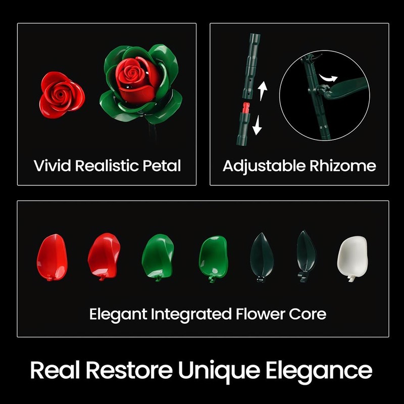 High-Quality All-Age Strong Quick-Assembly Realistic Flower Bouquet Building Set gallery