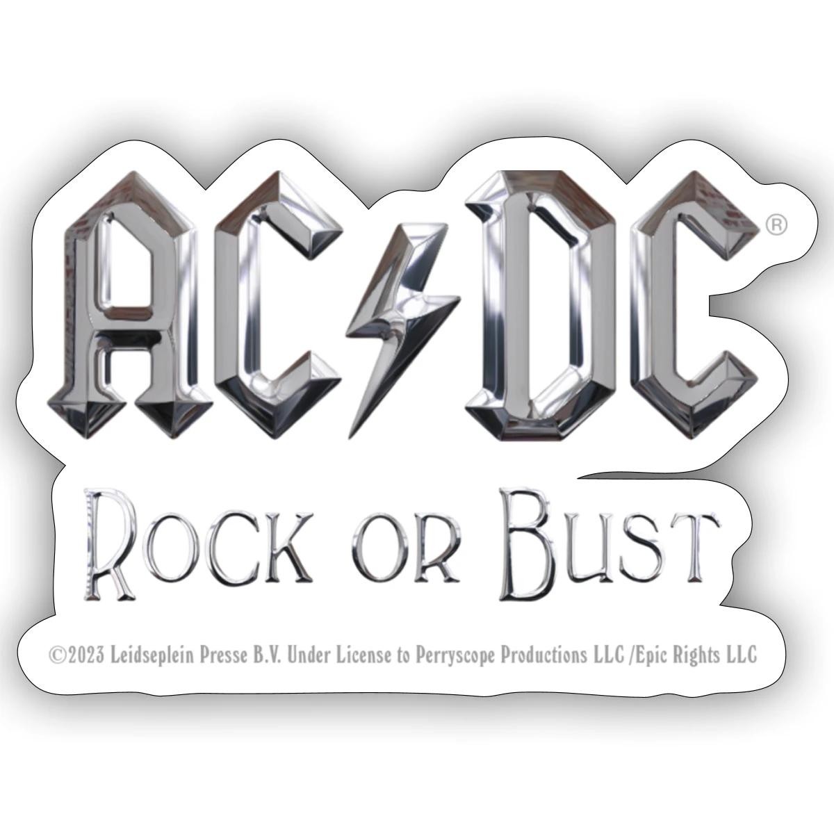 AC/DC Logo In Silver Rock Or Bust Album Sticker, max. 4 x 4" gallery