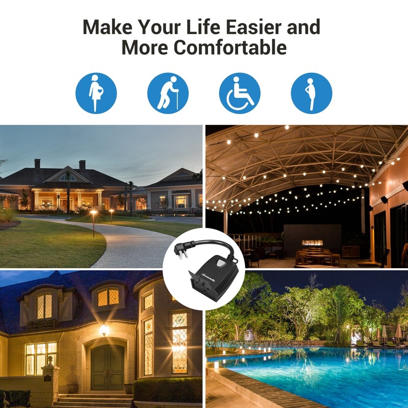 DEWENWILS Outdoor Indoor Wireless Remote Control Outlet Switch with 2 Remotes gallery