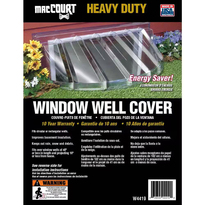 Window Well Cover Plastic Heavy-Duty Clear 19x15 in Basement Protector Durable gallery