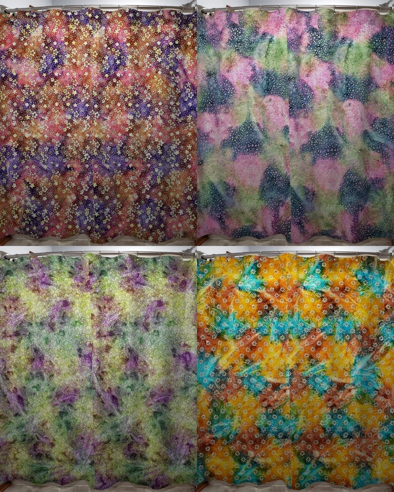 Batik Tie Dye Shower Curtain (4 Patterns Available)
