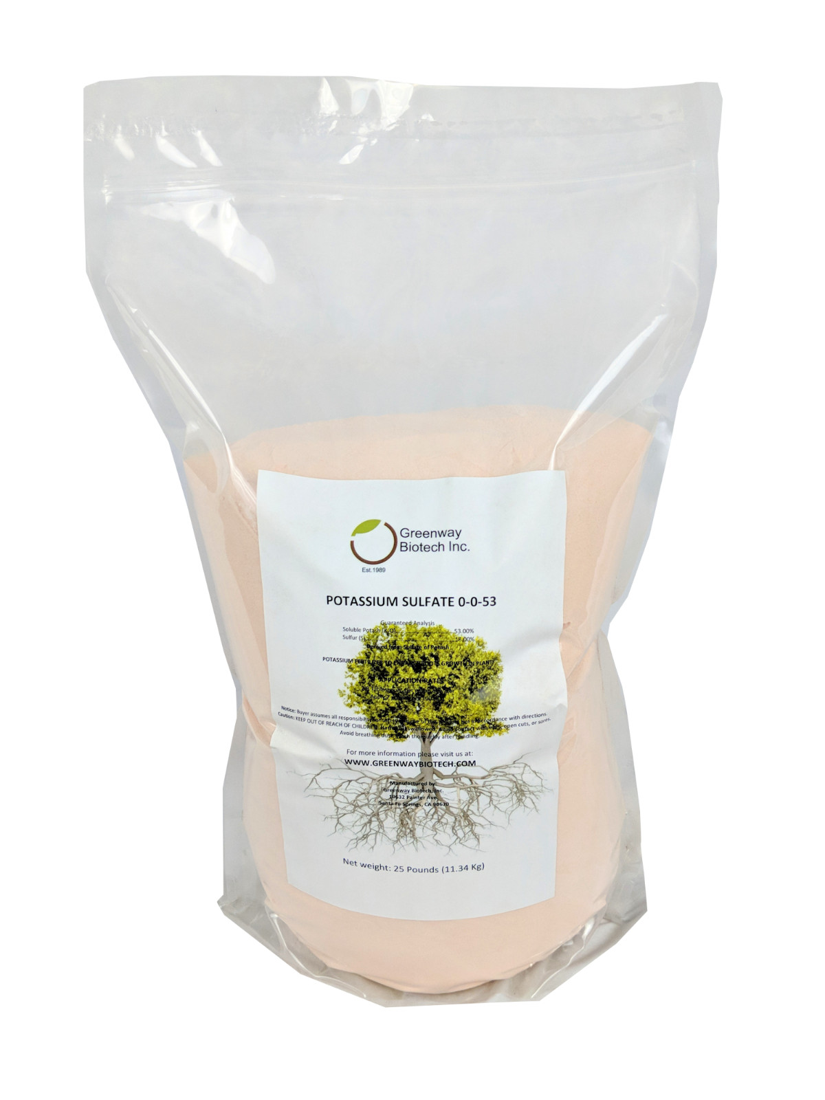 Potassium Sulfate 0-0-53 Plus 18% Sulfur 100% Water Soluble Potash 25 LB gallery