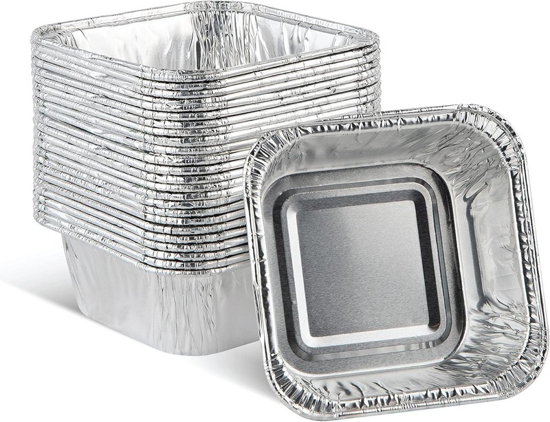 'Disposable'' Mini Size 3'' X 3 X 2'' Inch Square Aluminum Tin Foil Baking Pa... gallery