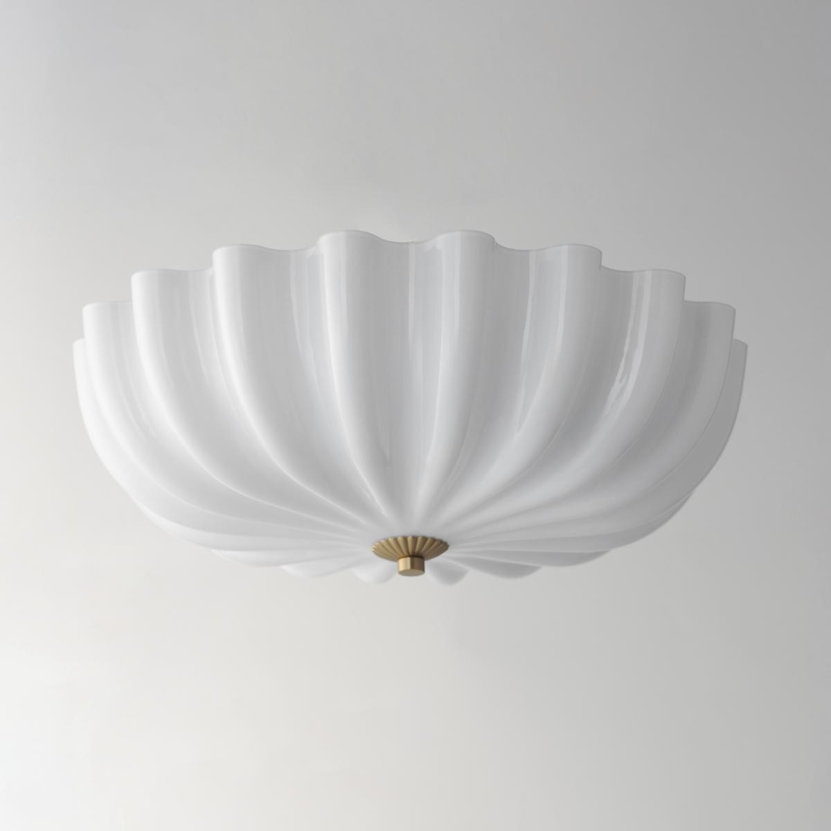 Maxim Lighting 22650WTNAB Bundt Semi-Flush Mount White and Natural Aged Brass gallery