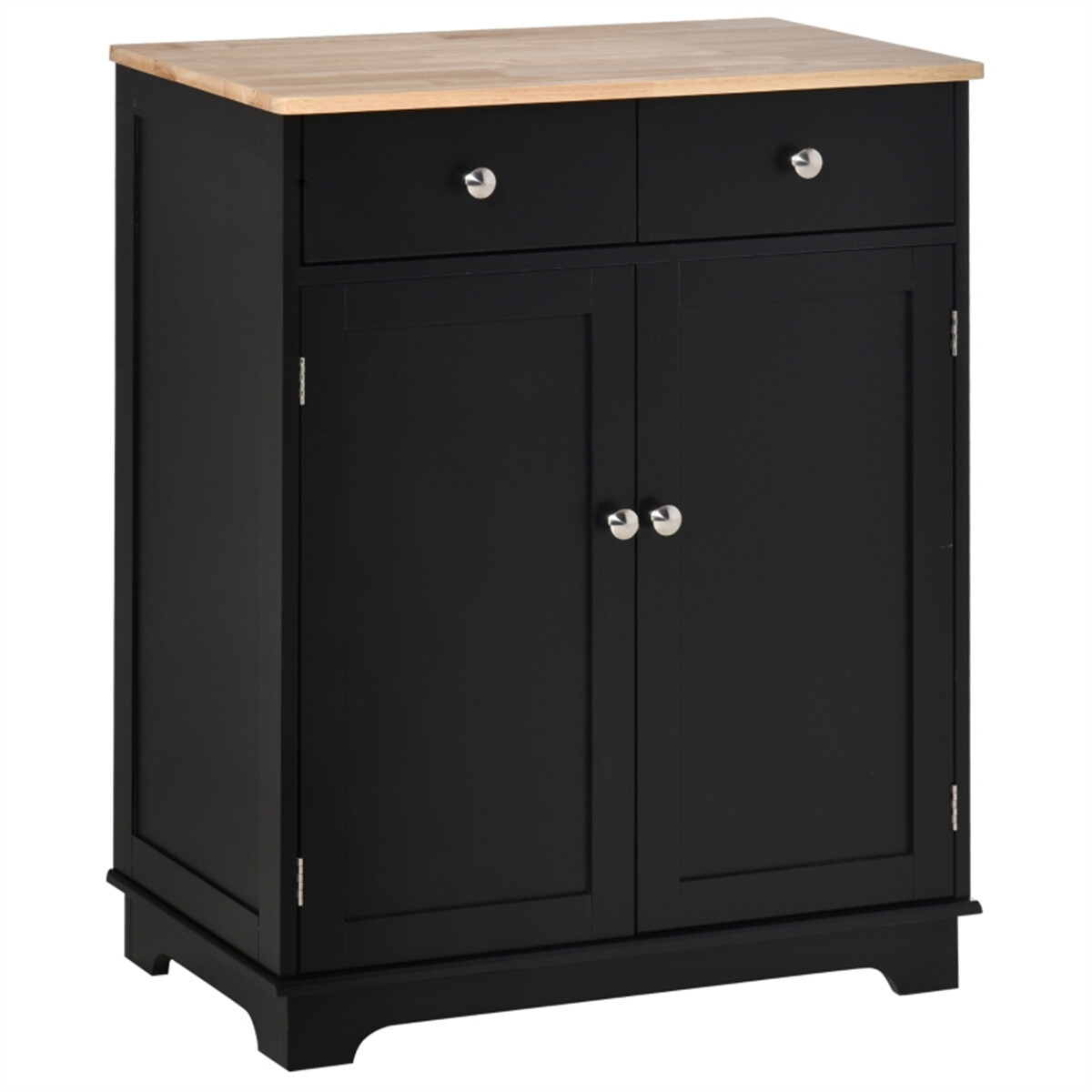 Engineered Wood Kitchen Storage Cabinet Black Natural gallery