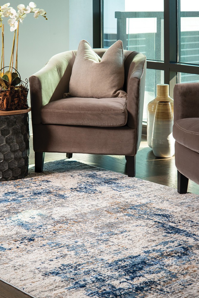 8x11 United Weavers Blue Abstract Area Rug 4535 10360 - Aprx 7' 10" x 10' 6" gallery