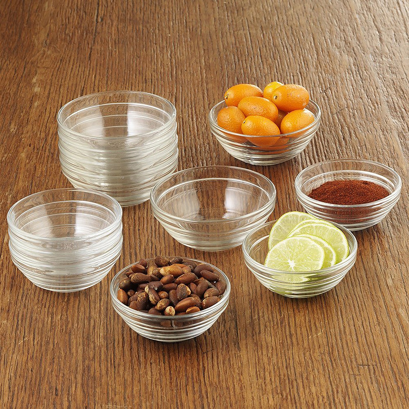Duralex Made In France Lys Stackable Glass Bowl, Set of 4, 1-ounce, 2.375-Inch gallery