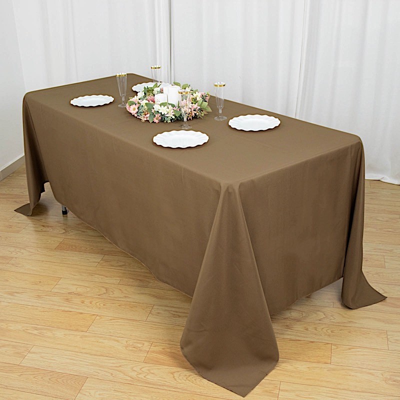 TAUPE 72x120 RECTANGLE POLYESTER TABLECLOTH Wedding Catering Dinner Supplies gallery
