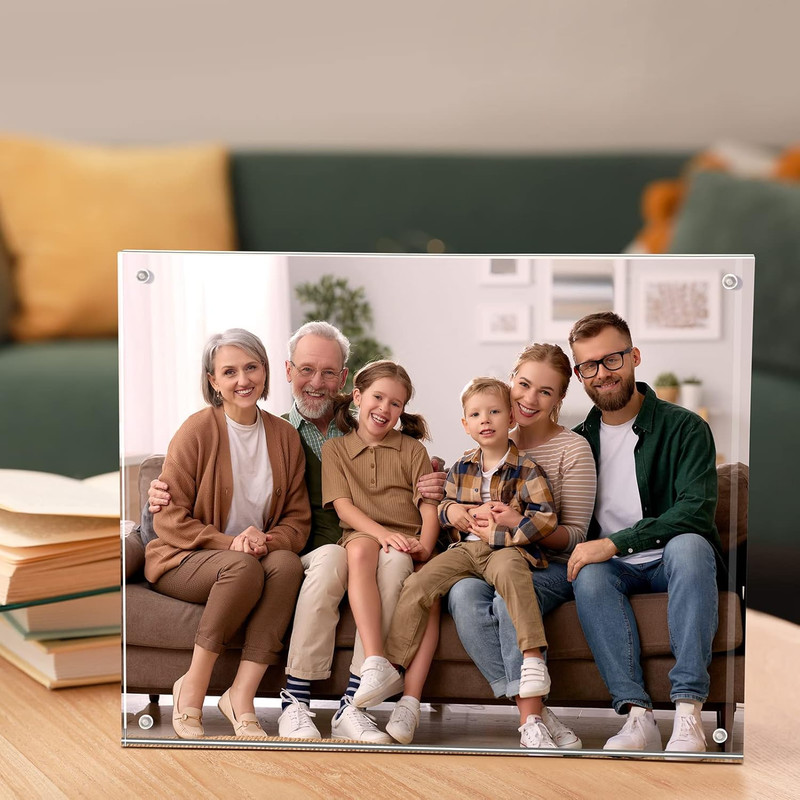 Acrylic Frames 8x10 - 5 Pack Double-Sided Magnetic Desktop Display Frames gallery
