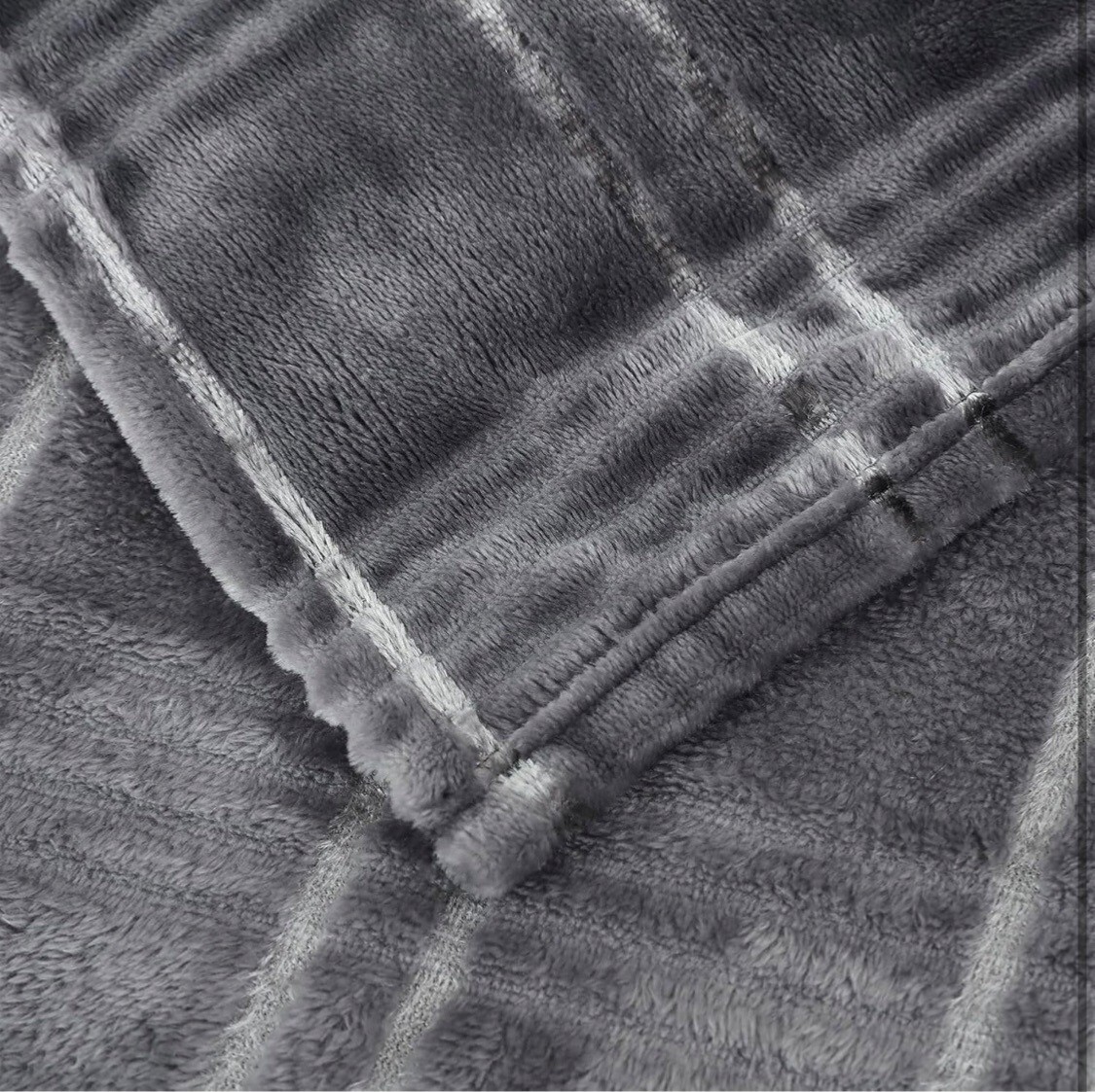 COOVA Oversized King Comfortable Fleece Blanket, Dark Grey Pattern 120"x120" gallery