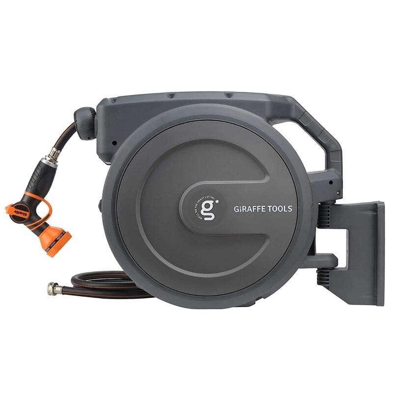 Giraffe Tools Retractable Water Hose Reel Wall Mounted Hose Reel 1/2-IN 100-FT gallery