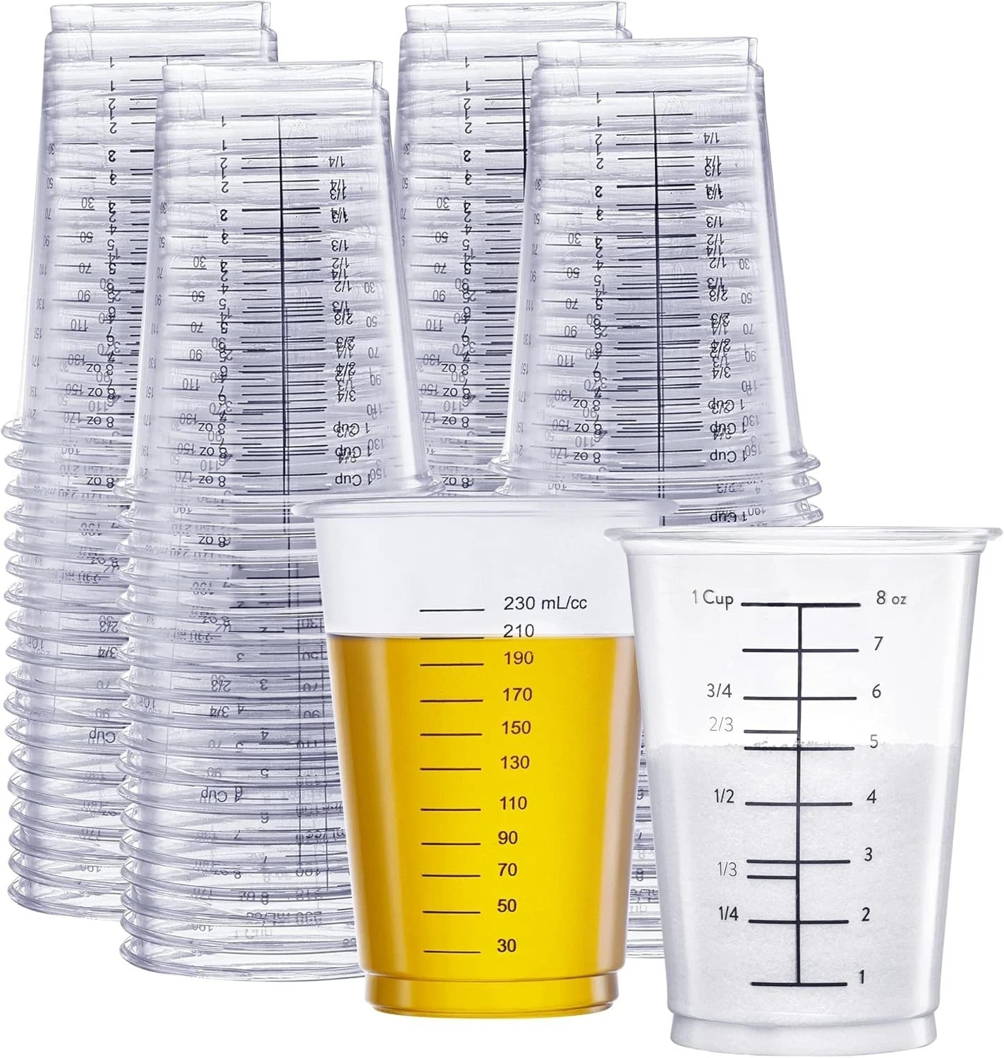 25 Pack Disposable Plastic Measuring Cups for Baking Cooking Epoxy Resin Mixing gallery
