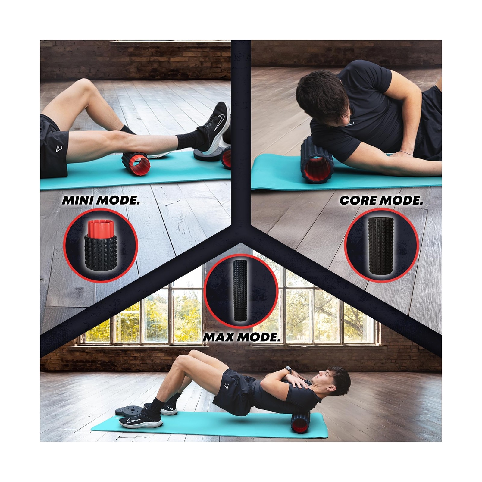 5-in-1 Long Foam Roller, 23" Long Back Roller for Physical Therapy with 5 Dif... gallery