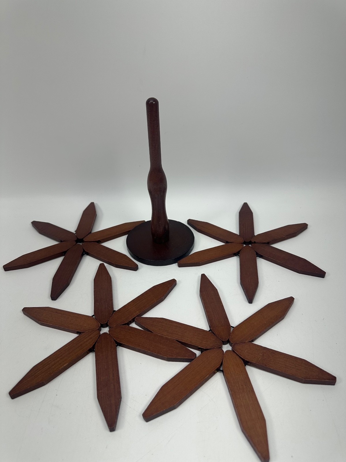 Wooden Cup Coaster Set，Tree Shape Trivet Set,Tree Coasters- 4 Wooden Trivets + gallery
