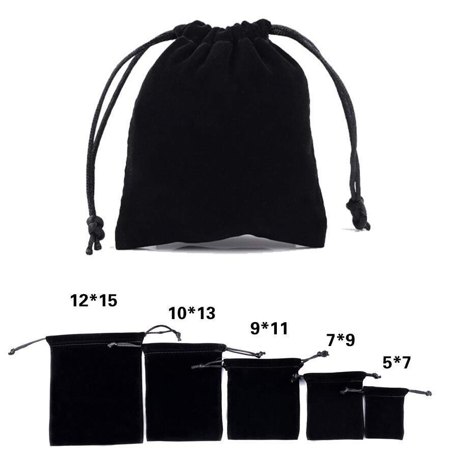10-300pcs Velvet Drawstring Pouch Jewelry Baggie Ring Party Wedding Gift Bag Set gallery