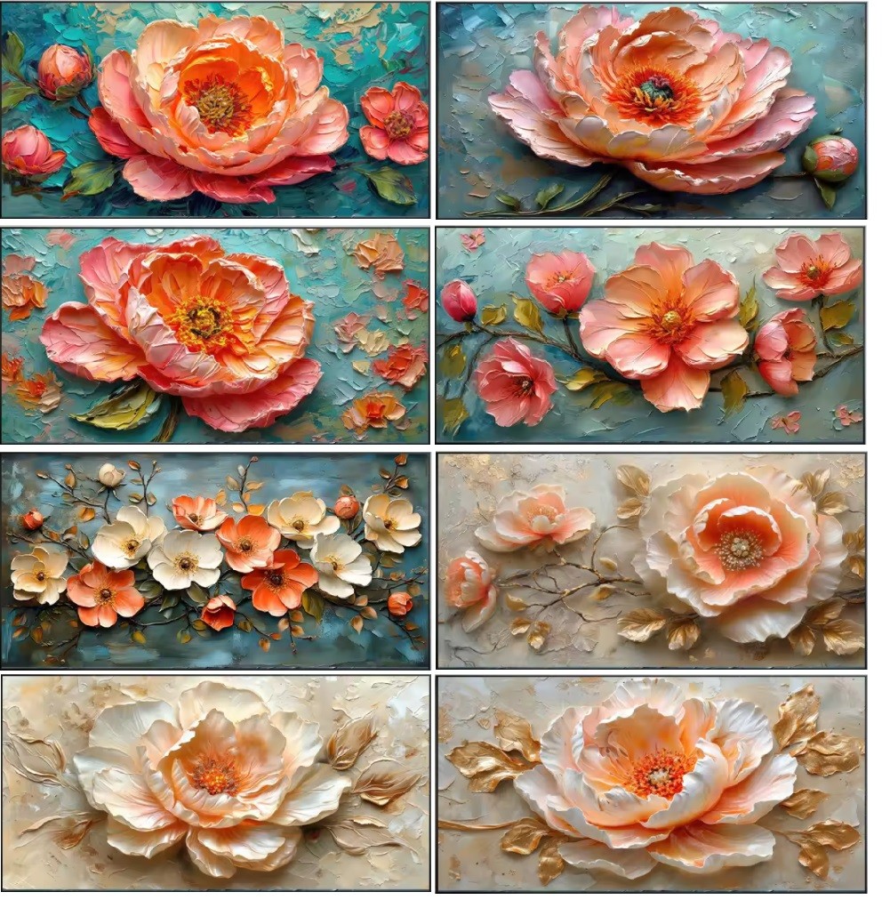 Abstract Colorful Flowers Canvas Painting Wall Art Poster Print Home Decor Mural gallery