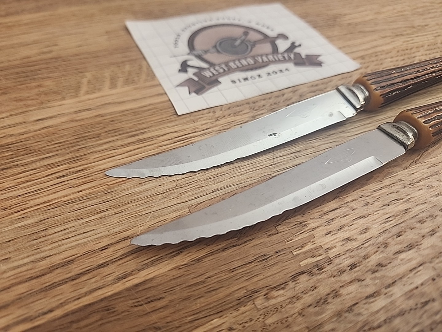 Master All Stainless Steak Knives, Plastic Faux Antler Handles gallery