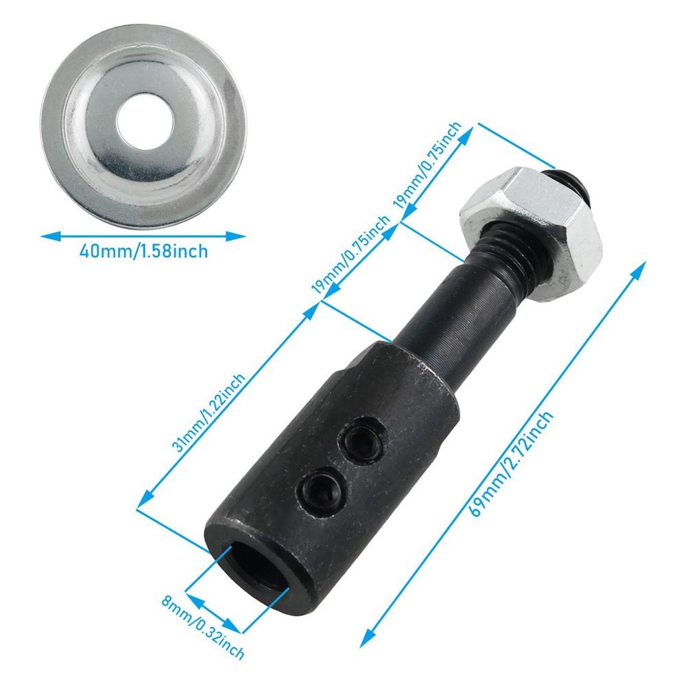 2 Sets 8mm Motor Arbor Adapter Bench Grinder Extension Shaft Threaded Kit C612 gallery