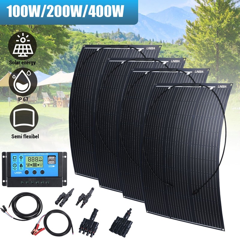 5000W Complete Solar Panel Kit with Controller & Inverter Home 110V Grid System gallery