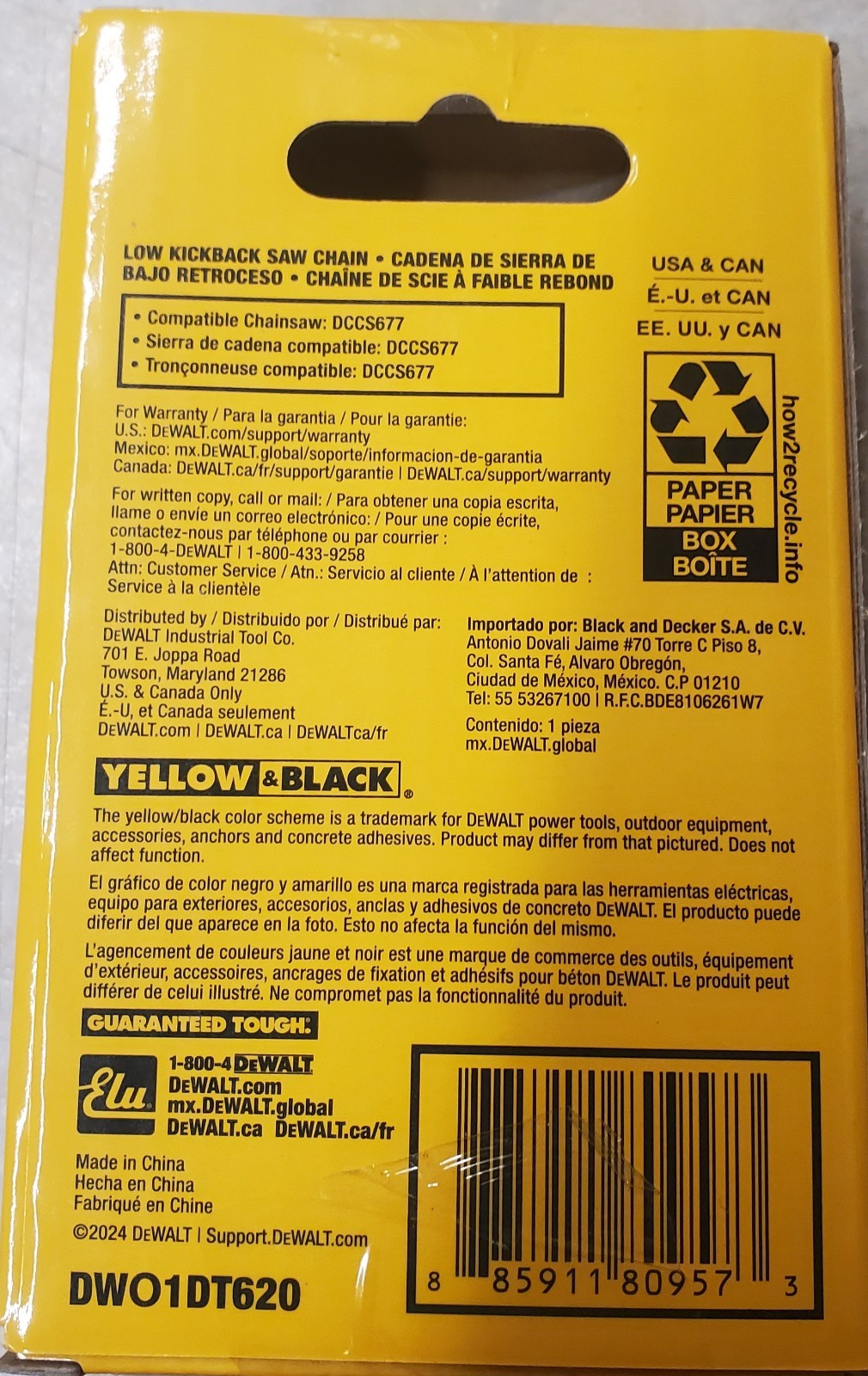 CHAINSAW CHAIN 20 INCH DEWALT 20 in. Chainsaw Chain 68 Drive Link FITS (DCCS677B gallery