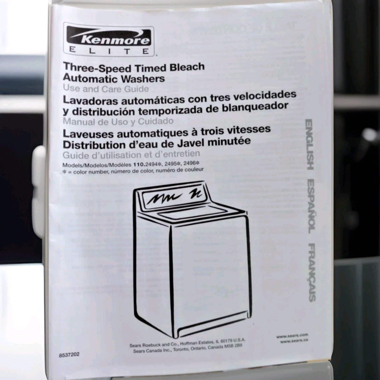 Kenmore Elite Washing Machine 2004 Booklet Manual Use Care Guide 11026-24942301 gallery