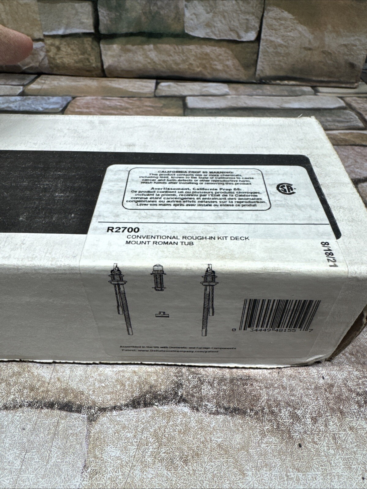 Delta R2700 CONVENTIONAL ROUGH IN KIT DECK MOUNT ROMAN TUB Two Handle Flexible M gallery