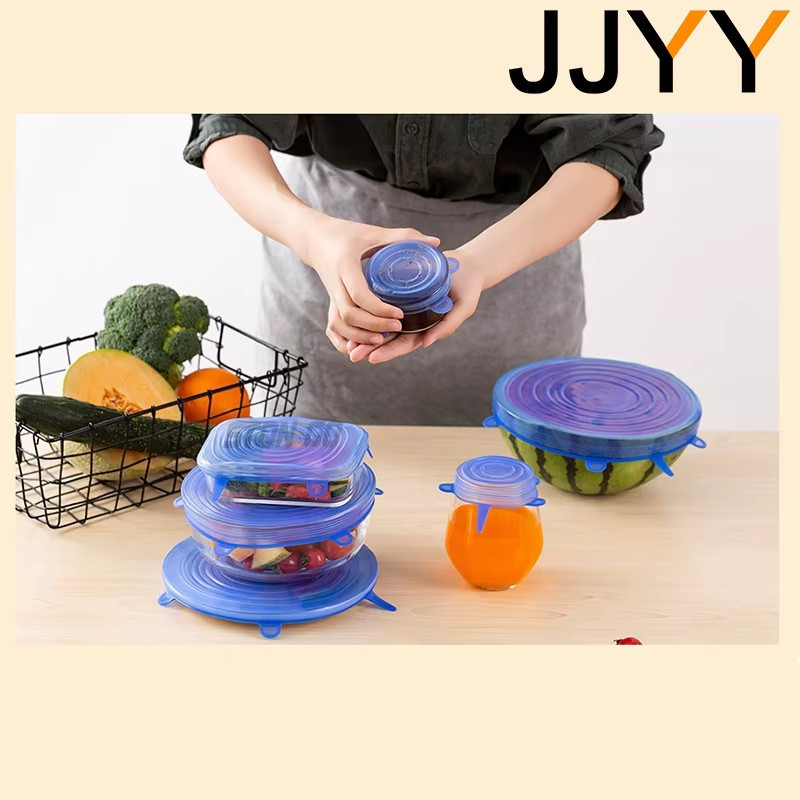 Silicone Stretch Lids Reusable Universal round Square Silicone Food Wrap Bowl Po gallery
