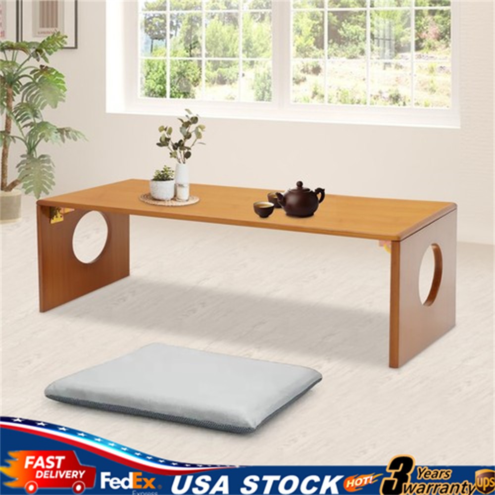 Folding Coffee Table Foldable Low Coffee Table Bamboo Floor Table Desk for Bed gallery