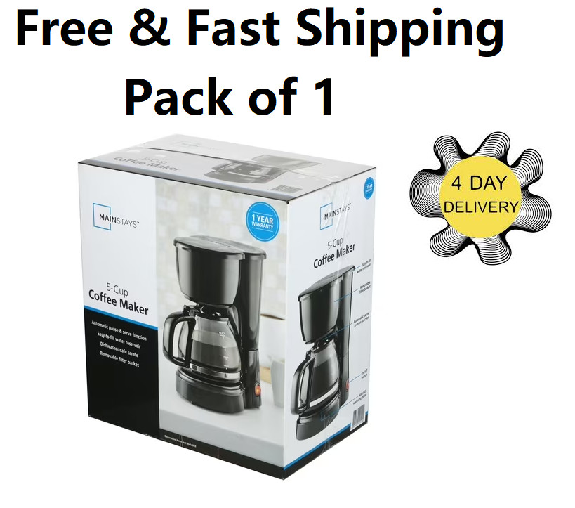 5 Cup Coffee Maker, Black gallery