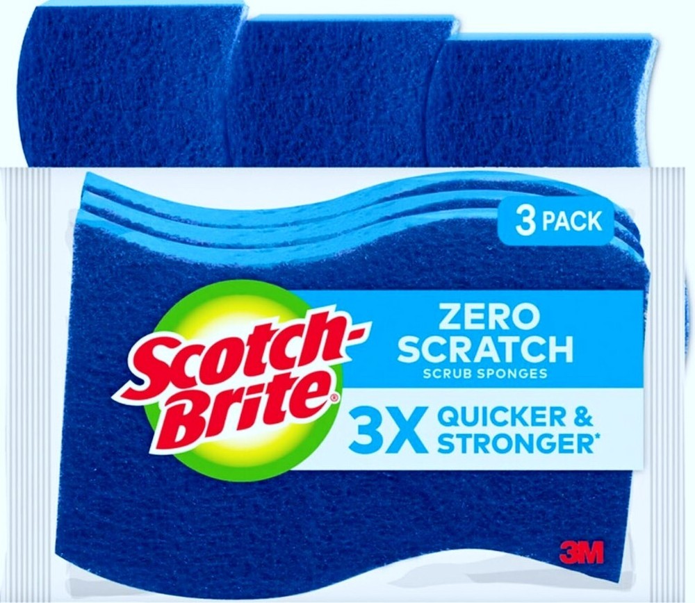 Scrub Sponges kitchen Non-Scratch Zero Scratch Sponge for Non-Stick Dishes Safe