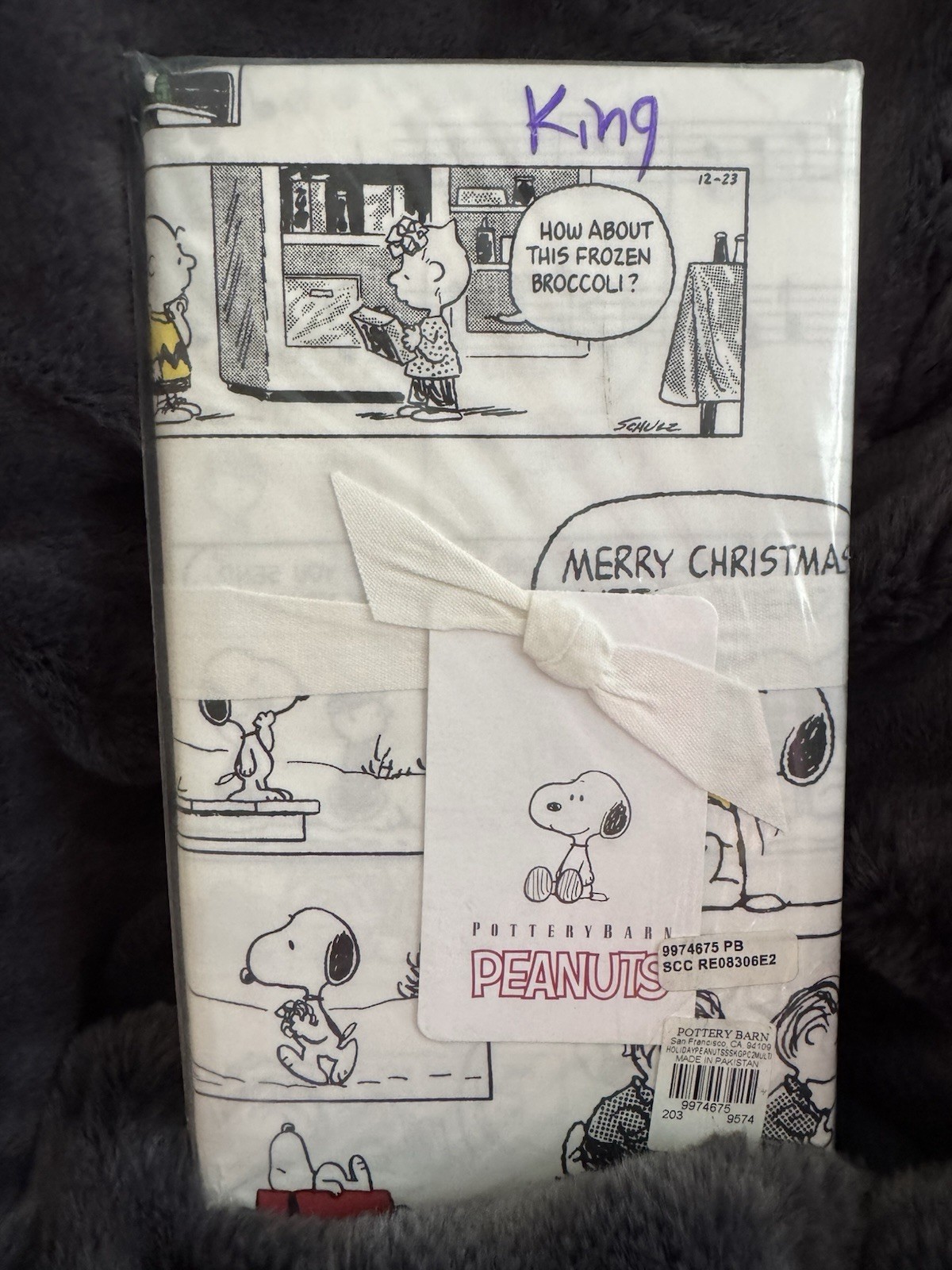 Pottery Barn ~PEANUTS CHRISTMAS CARTOON~ KING PILLOWCASE SET ~HOLIDAY~ SNOOPY gallery